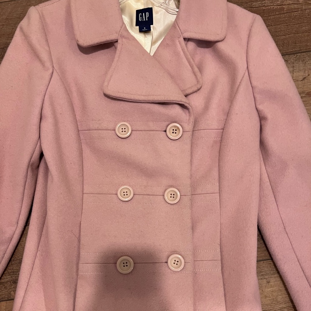 GAP Women’s Pink Pea Coat, Size small - Picture 2 of 11